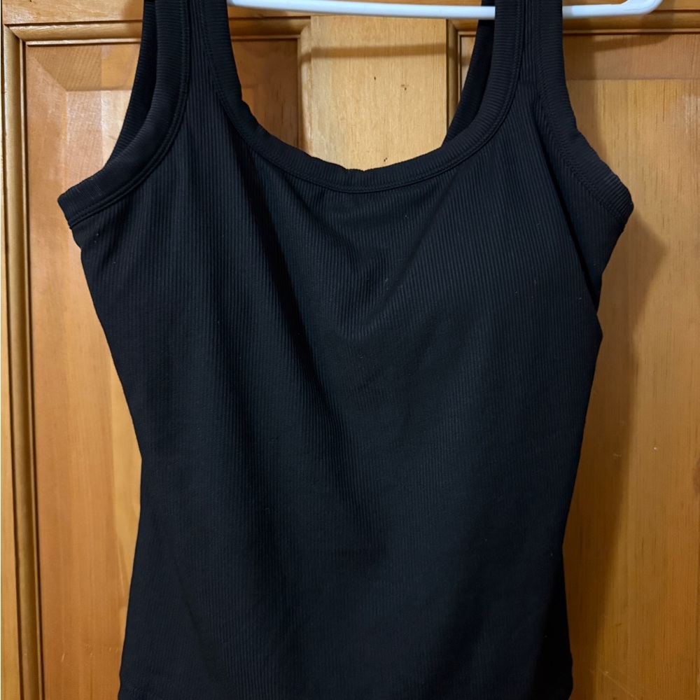 Black Ribbed Women's Tank Top